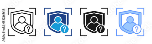 Identity Privacy icon set multiple style collection