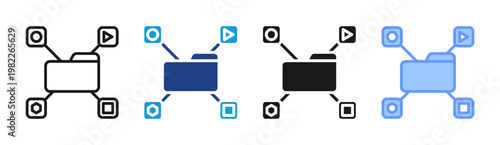 Network Sharing icon set multiple style collection