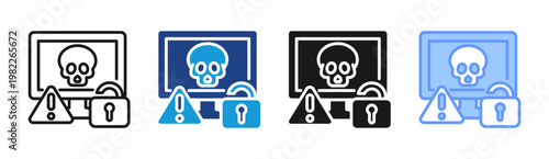 Threat Detection icon set multiple style collection
