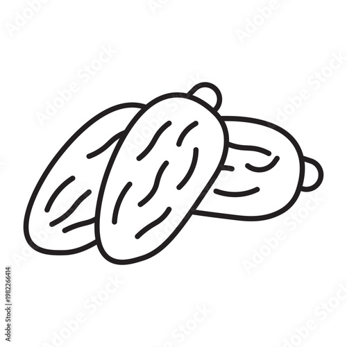 Dates fruit Vector Line Icon Design
