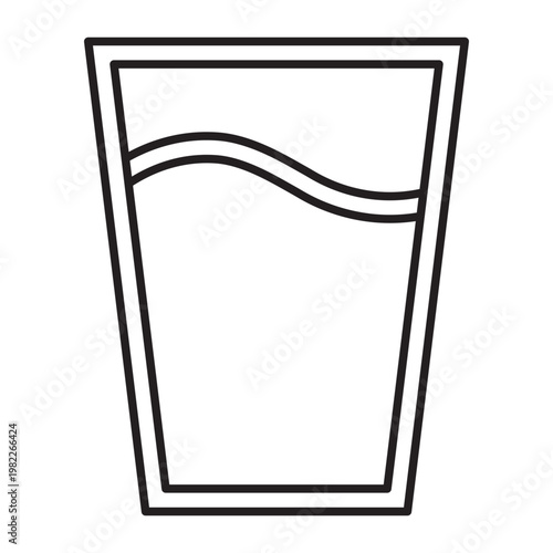 Water glass Vector Line Icon Design