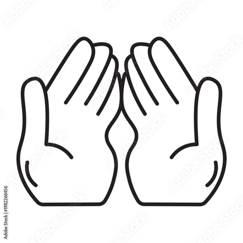 Dua hands Vector Line Icon Design