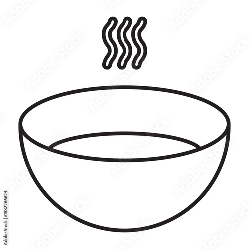 Soup bowl Vector Line Icon Design