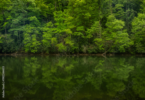 Mirrored Surface Of Fontana Dam In Great Smoky Mountains