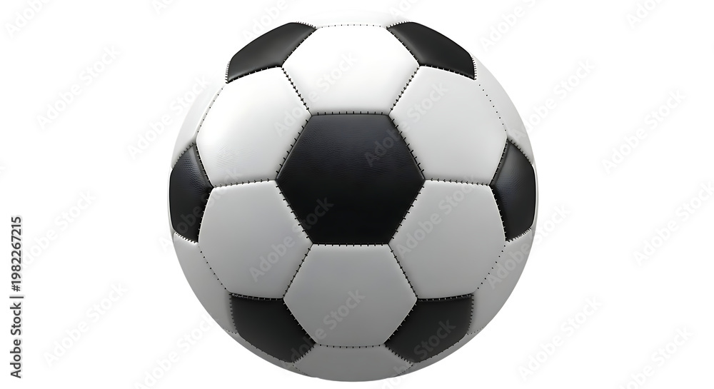 Naklejka premium Classic black and white soccer ball isolated on transparent background