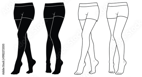 Four pairs of legs in varying shades a striking silhouette