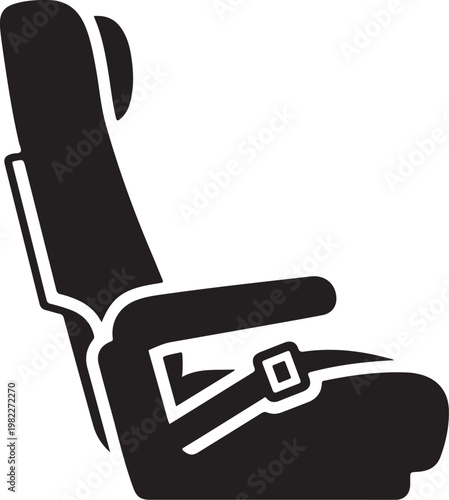 Car seat, seat belt, vehicle seat, buckled seat, safety belt, black