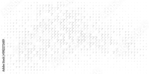 Question mark seamless pattern. Repeating interrogation patern. Hand drawn black simple icon on white sample background. Repeated modern wallpaper for design prints. Repeat swatch.