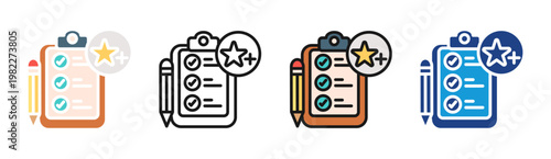 Photos Top Checklist icon set multiple style collection