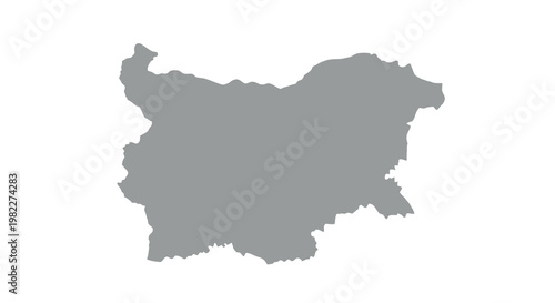 A grayscale silhouette depicting the geographical shape of the country of bulgaria high quality professional detailed