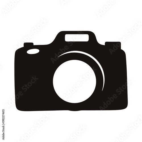 Silhouette of a classic digital single lens reflex camera for photographers