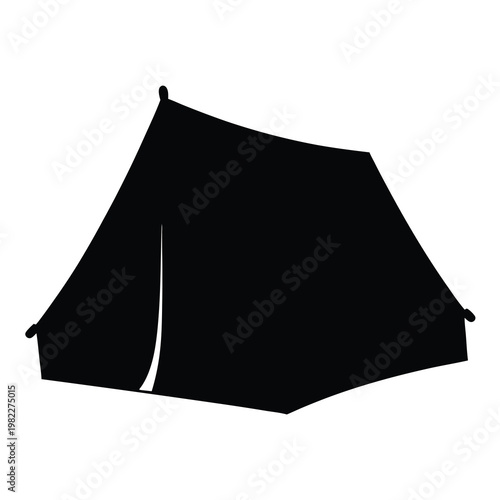 Simple black silhouette of a camping tent for outdoor adventure logo