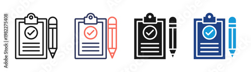 Editorial Approval icon set multiple style collection