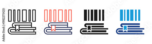 Foto Book Collection icon set multiple style collection