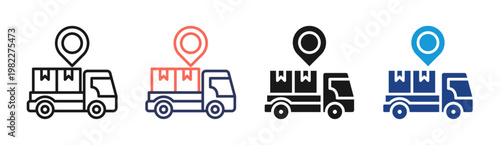 Content Delivery icon set multiple style collection