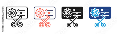 Content Editing icon set multiple style collection