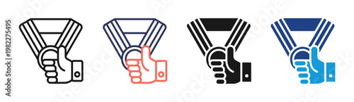 Verified Award icon set multiple style collection