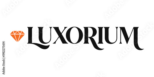 Luxorium brand logo design featuring orange diamond icon luxorium gemstone branding accessory identity corporate graphics business professional minimalist brilliant expensive engagement