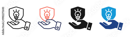 Creative Rights icon set multiple style collection