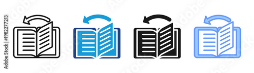 Content Revision icon set multiple style collection