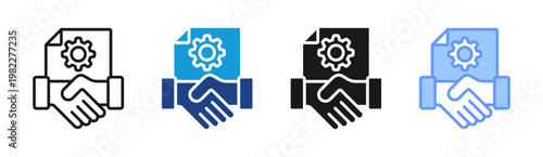 Legal Agreement icon set multiple style collection