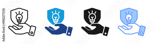 Creative Rights icon set multiple style collection