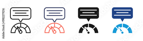 Performance Gauge icon set multiple style collection