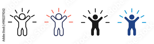 Success Star icon set multiple style collection