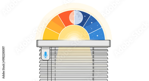 Smart home automated window blind with color changing technology