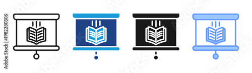 Learning Board icon set multiple style collection