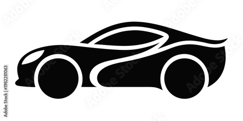 Modern luxury sedan car silhouette design with silhouette automotive transportation automobile illustration sophisticated marketing transport engineering minimalist isolated business