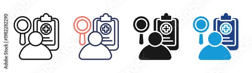 Patient Analysis icon set multiple style collection