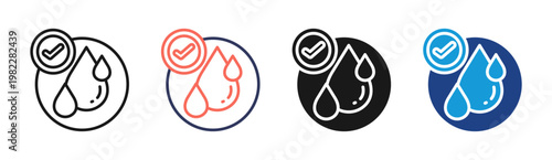 Hydration Check icon set multiple style collection
