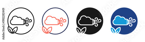 Clean Air icon set multiple style collection