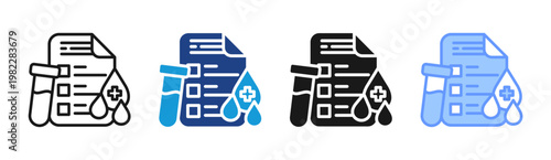 Medical Report icon set multiple style collection
