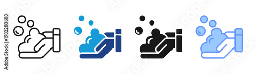 Hand Washing icon set multiple style collection