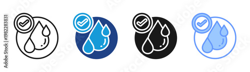 Hydration Check icon set multiple style collection