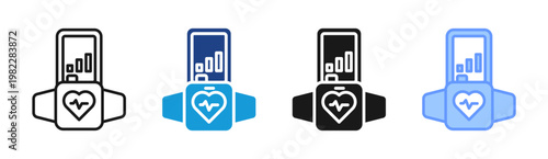 Foto Heart Monitor icon set multiple style collection