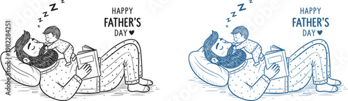 Heartwarming fathers day illustration father and son boating a perfect gift idea for dad
