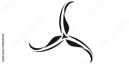 Elegant tri-blade wind turbine abstract graphic with renewable abstract sustainable technology generator electricity ecological alternative environment industrial rotating illustration