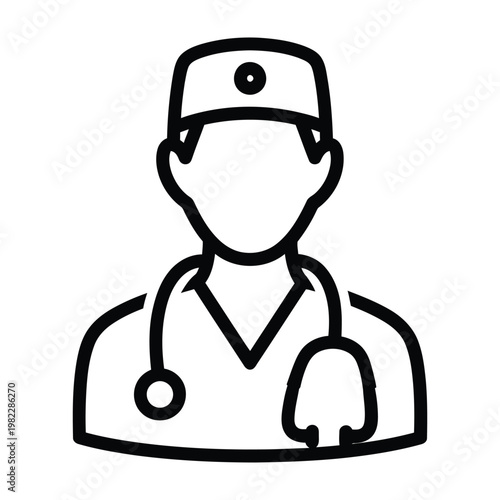 Doctor or nurse avatar with stethoscope medical professional icon professional stethoscope healthcare hospital