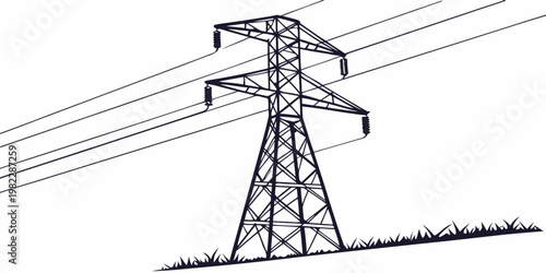 High voltage electricity pylon with overhead power lines electricity transmission infrastructure electrical industrial engineering structure technology distribution