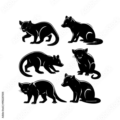 black Tasmanian Devil silhouettes
