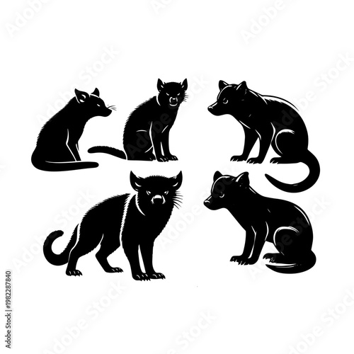black Tasmanian Devil silhouettes