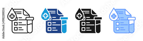 Blood Test icon set multiple style collection