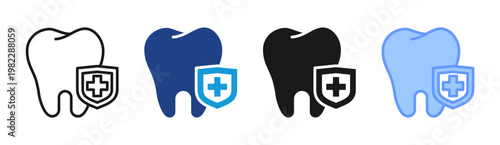 Dental Card icon set multiple style collection