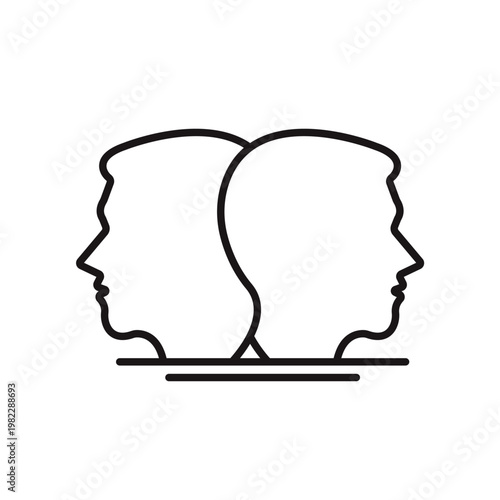 multiple personality icons minimalist flat style design, multiple personality Vector illustration on white background