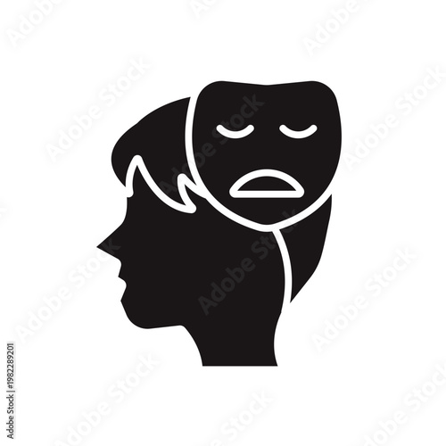 feel sad icons minimalist flat style design, feel sad Vector illustration on white background