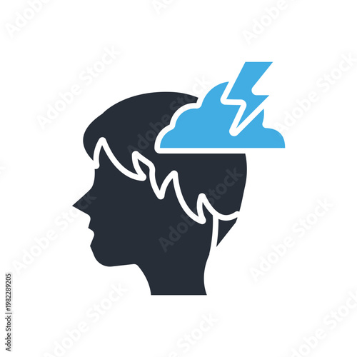 stress icons minimalist flat style design, stress Vector illustration on white background