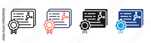 Certificate Badge icon set multiple style collection